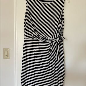 Bailey 44 Black and White Sheath Midi Dress